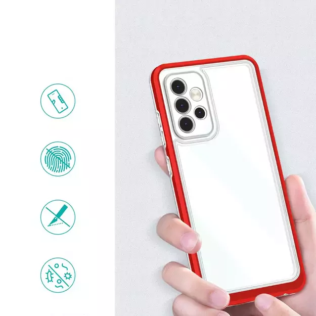 Clear 3in1 Case for Samsung Galaxy A73 Frame Cover Gel Red 7