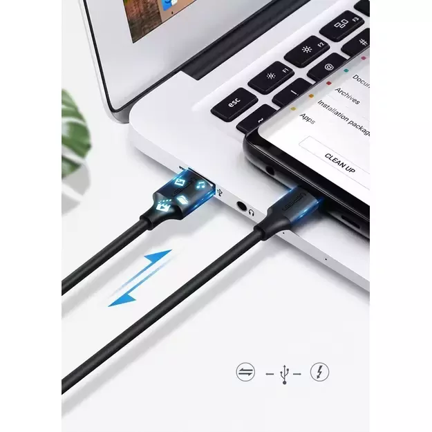 Ugreen US287 60826 USB-A / USB-C 3A cable 3m - black 5