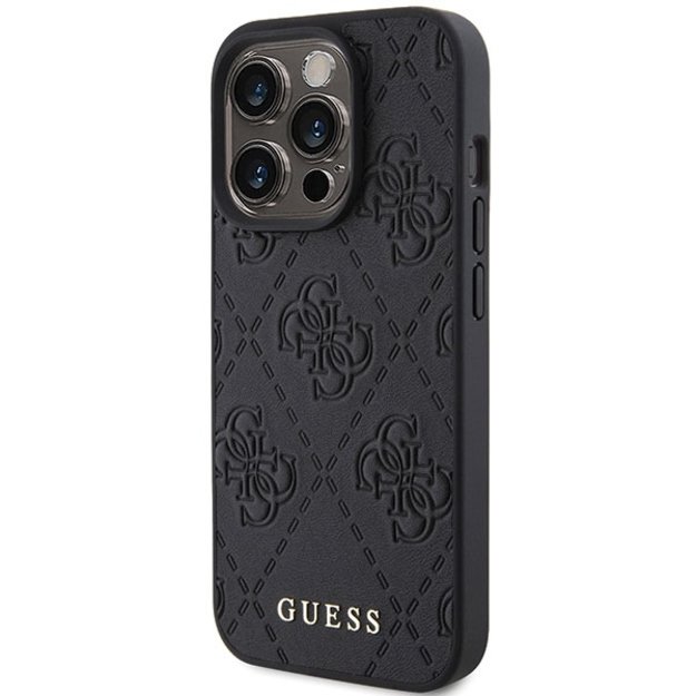 Guess Leather 4G Stamped case for iPhone 15 Pro Max - black 2