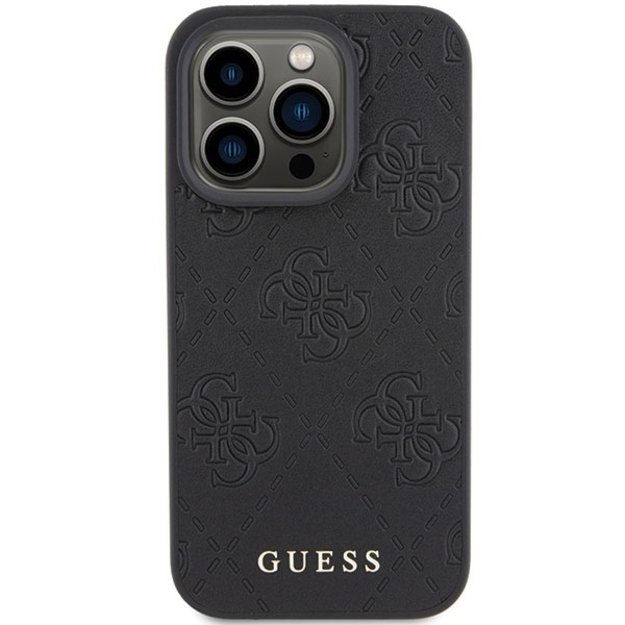 Guess Leather 4G Stamped case for iPhone 15 Pro Max - black 3