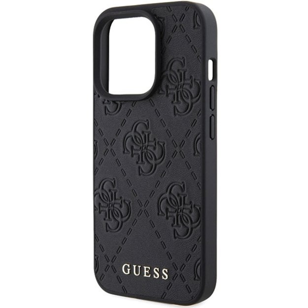 Guess Leather 4G Stamped case for iPhone 15 Pro Max - black 5