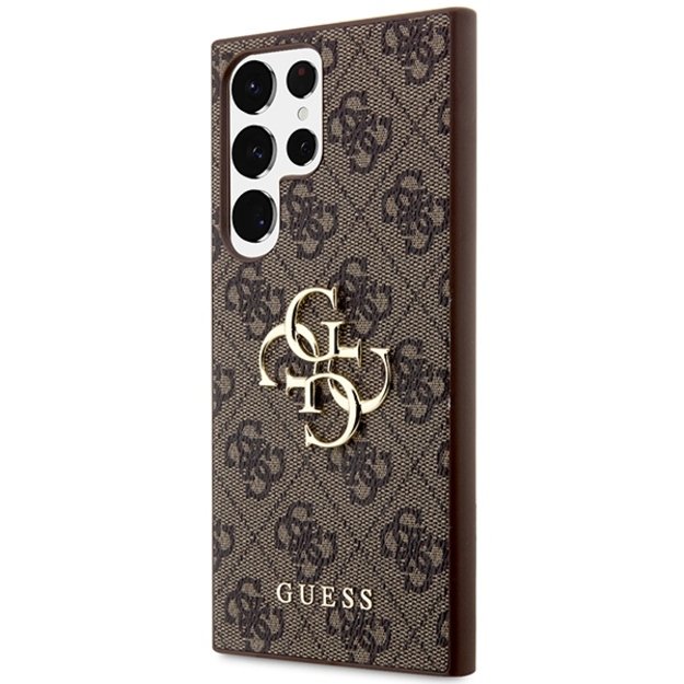 Guess 4G Big Metal Logo Case for Samsung Galaxy S24 Ultra - Brown 1