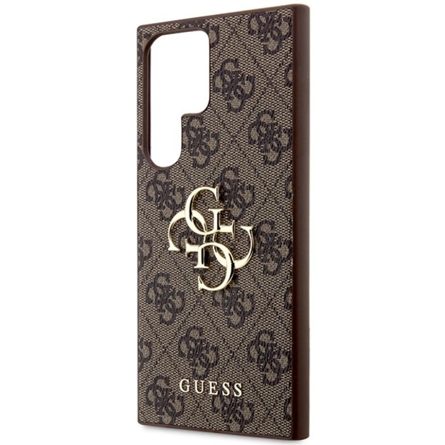Guess 4G Big Metal Logo Case for Samsung Galaxy S24 Ultra - Brown 5