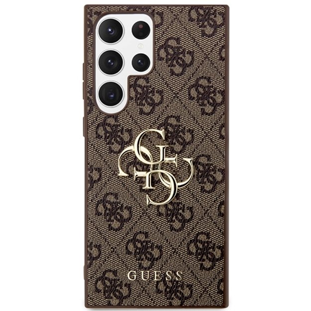 Guess 4G Big Metal Logo Case for Samsung Galaxy S24 Ultra - Brown 2