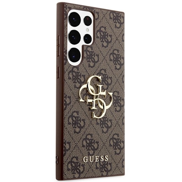 Guess 4G Big Metal Logo Case for Samsung Galaxy S24 Ultra - Brown 3