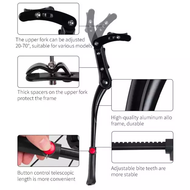 Rockbros JC1005BK bicycle kickstand - black 3