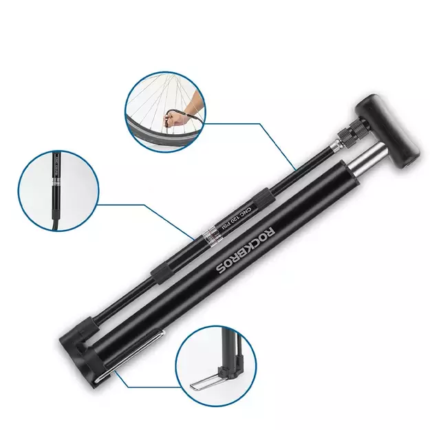 Rockbros 42322821001 floor bicycle pump - black 3
