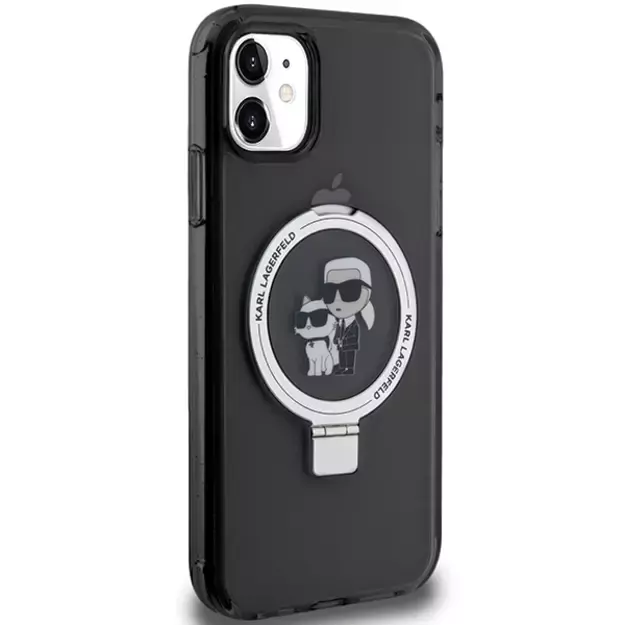 Karl Lagerfeld Ring Stand Karl&Choupette MagSafe case for iPhone 11 / Xr - black 10