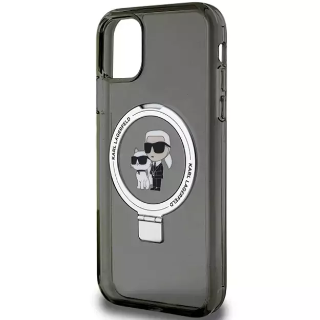 Karl Lagerfeld Ring Stand Karl&Choupette MagSafe case for iPhone 11 / Xr - black 12