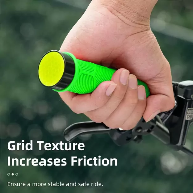Rockbros 40720007005 bicycle grips with reflector - green 5