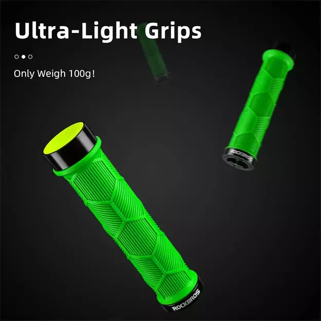 Rockbros 40720007005 bicycle grips with reflector - green 1