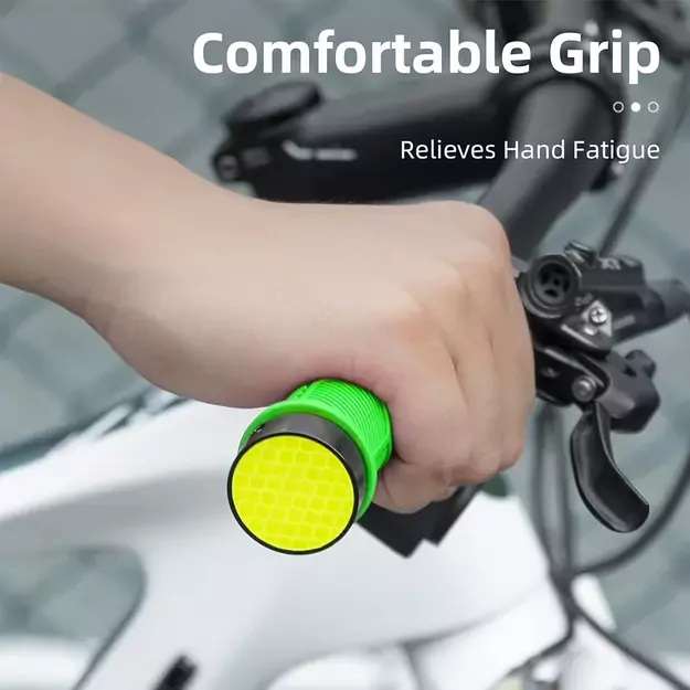 Rockbros 40720007005 bicycle grips with reflector - green 4