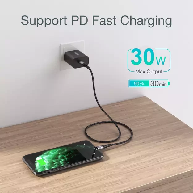 Choetech IP0039 USB-C / Lightning MFi cable, 1.2m long - black 4