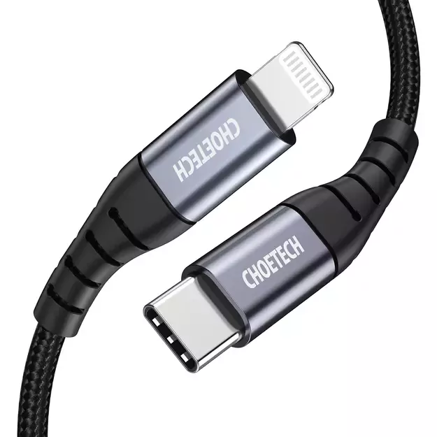 Choetech IP0039 USB-C / Lightning MFi cable, 1.2m long - black 1