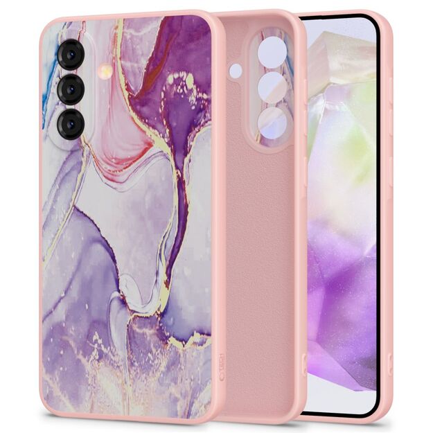 Tech-Protect Icon Case for Samsung Galaxy A36 5G - Marble - Pink