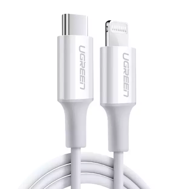 Ugreen US171 Lightning - USB-C MFi PD cable 20W 480Mb/s 1m - white 1