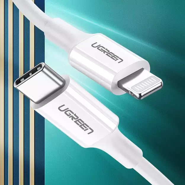 Ugreen US171 Lightning - USB-C MFi PD cable 20W 480Mb/s 1m - white 2