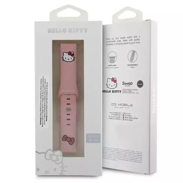 Hello Kitty Silicone Kitty Head strap universal 22mm - pink 6