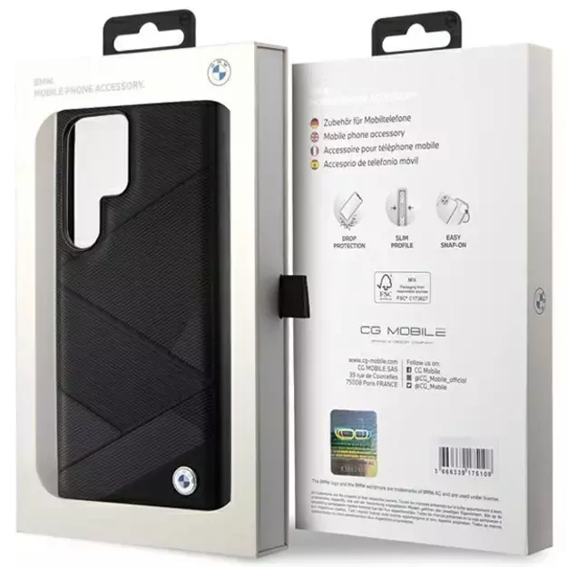 BMW BMHCS24L23RCGPK S24 Ultra S928 black/black hardcase Signature Leather Crossing Lines Pattern 14