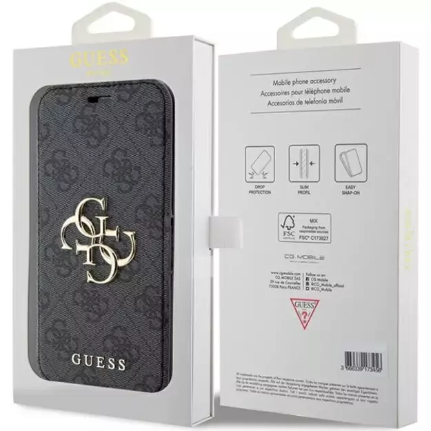Guess 4G Metal Logo case for iPhone 15 Pro - gray 12