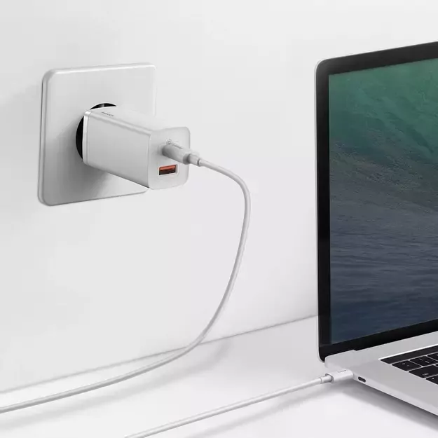 Baseus GaN2 Lite fast charger 65W USB / USB Type C Quick Charge 3.0 Power Delivery (gallium nitride) white (CCGAN2L-B02) 9