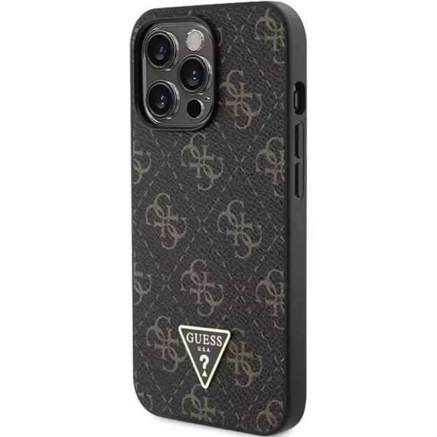 Guess 4G Triangle Metal Logo case for iPhone 14 Pro - black 1