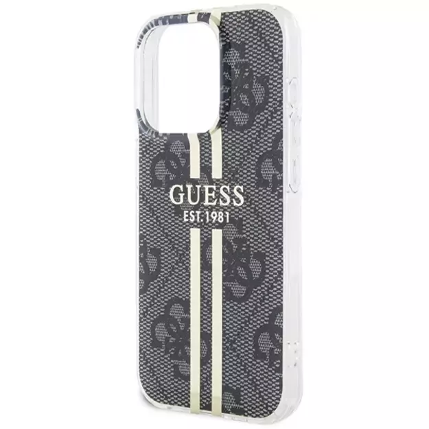 Guess IML 4G Gold Stripe case for iPhone 15 Pro - black 12