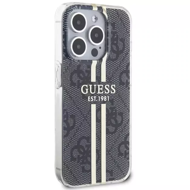 Guess IML 4G Gold Stripe case for iPhone 15 Pro - black 10