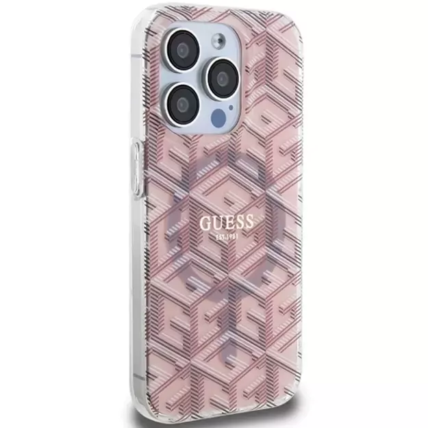 Guess IML GCube MagSafe case for iPhone 15 Pro - pink 10
