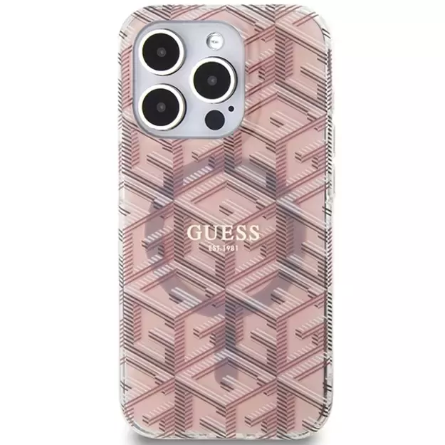 Guess IML GCube MagSafe case for iPhone 15 Pro - pink 9