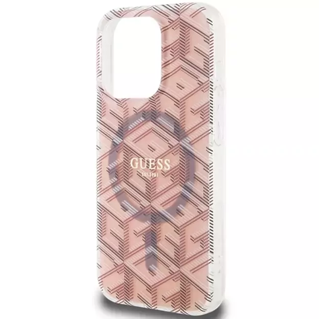 Guess IML GCube MagSafe case for iPhone 15 Pro - pink 12