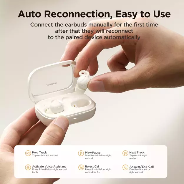 Joyroom JR-TS1 Cozydots Series TWS headphones with Bluetooth 5.3 and noise cancellation - white 12