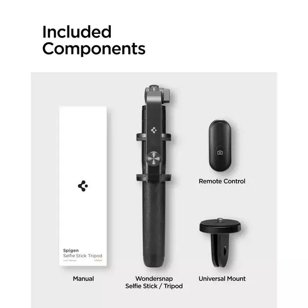 Spigen S560W Bluetooth Selfie Stick with Tripod - Black 13