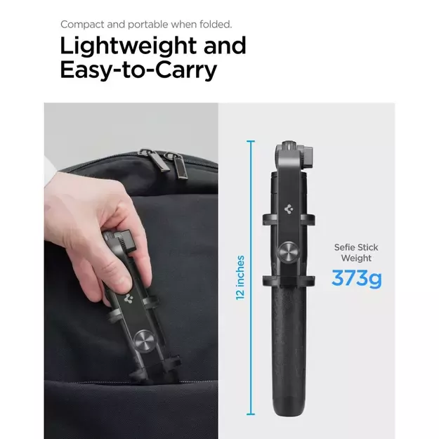Spigen S560W Bluetooth Selfie Stick with Tripod - Black 9