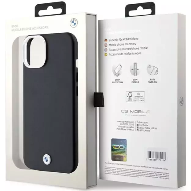 BMW Signature Wrapped Metal MagSafe Case for iPhone 15/14/13 - Black 7