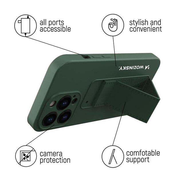 Wozinsky Kickstand Case silicone case for iPhone 12 Pro gray 1