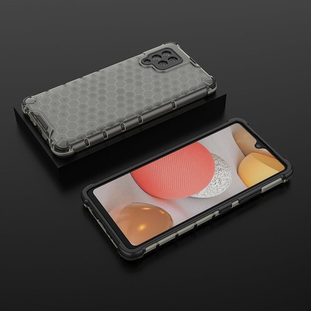 Honeycomb Case armor cover with TPU Bumper for Samsung Galaxy A42 5G black 6