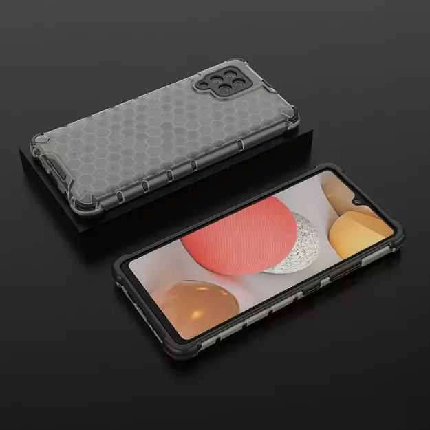 Honeycomb Case armor cover with TPU Bumper for Samsung Galaxy A42 5G black 19