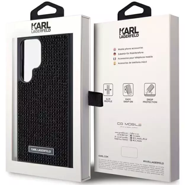 Karl Lagerfeld Rhinestone Metal Logo case for Samsung Galaxy S24 Ultra - black 7