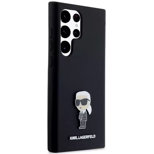 Karl Lagerfeld Silicone Ikonik Metal Pin case for Samsung Galaxy S23 Ultra - black 3