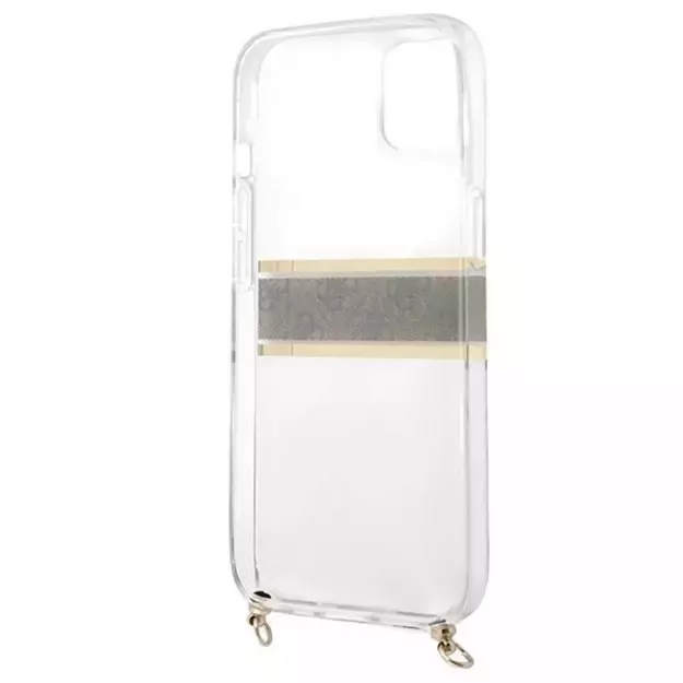 [RETURNED ITEM] Guess GUHCP13SKC4GBGO iPhone 13 mini 5.4  Transparent hardcase 4G Brown Strap Gold Chain 13