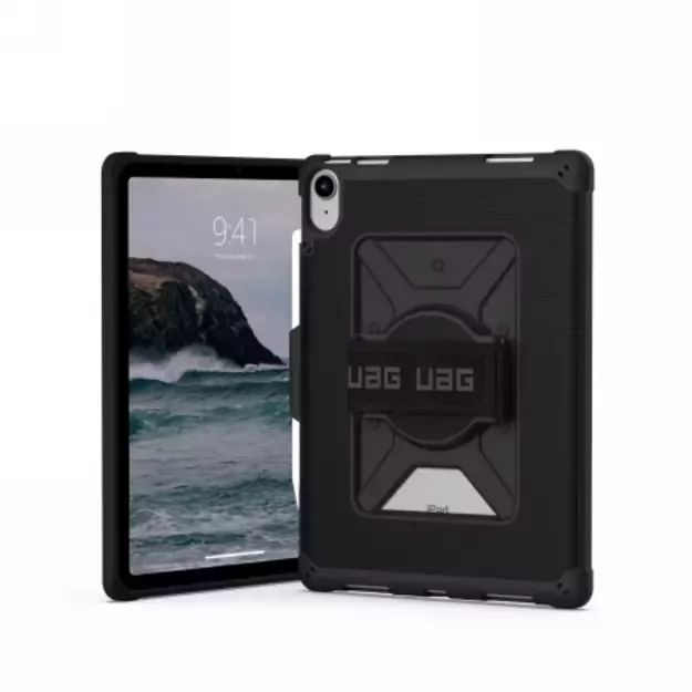 UAG Metropolis case for iPad 10.9&quot  10th generation with Apple Pencil and palm holder - black