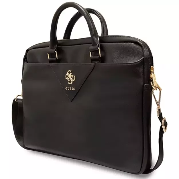 Guess Triangle 4G 16&quot  Laptop Bag - Black 1