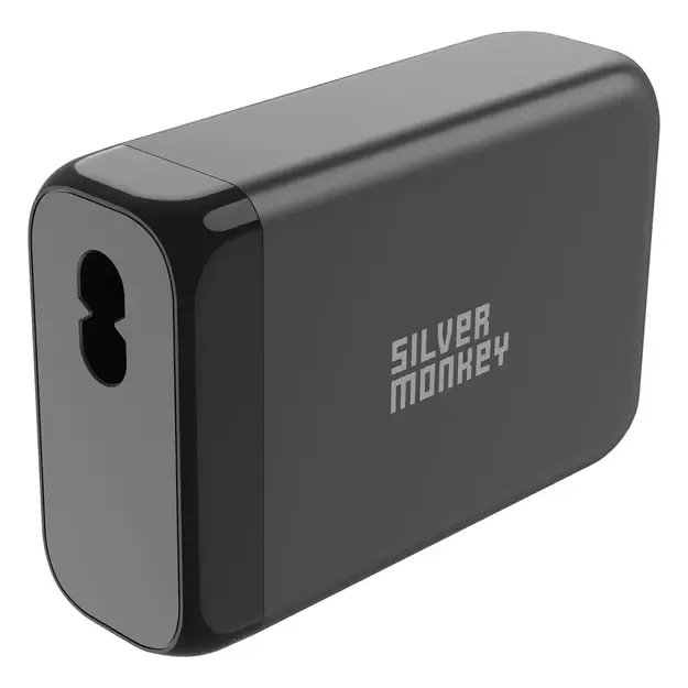 Silver Monkey SMA151 130W GaN charger 3xUSB-C PD USB-A QC 3.0 with detachable power cable - black 2