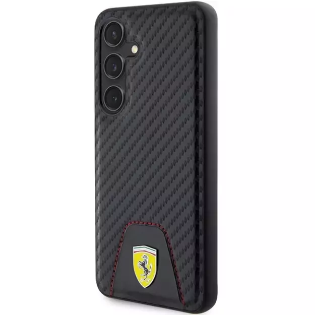 Ferrari Carbon Stitched Bottom case for Samsung Galaxy S24 - black 8