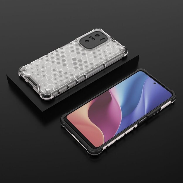 Honeycomb Case armor cover with TPU Bumper for Xiaomi Redmi K40 Pro+ / K40 Pro / K40 / Poco F3 transparent 22