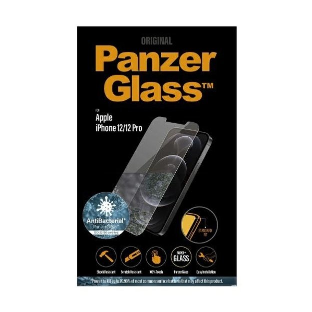 PanzerGlass Standard Super+ antibacterial tempered glass for iPhone 12 / 12 Pro 2