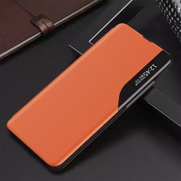 Eco Leather View Case Elegant Flip Cover Case with Stand Function Xiaomi Redmi K40 Pro + / K40 Pro / K40 / Poco F3 Orange 1