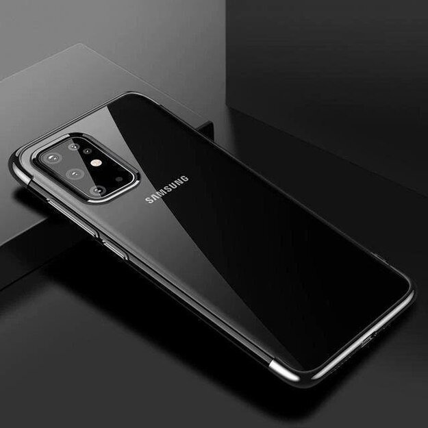 Clear Color Case Gel TPU Electroplating frame Cover for Samsung Galaxy A72 4G black 10