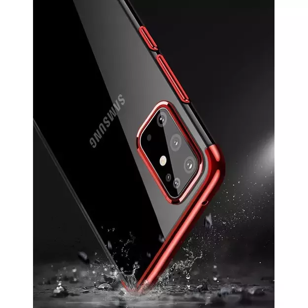 Clear Color Case Gel TPU Electroplating frame Cover for Samsung Galaxy A72 4G black 7